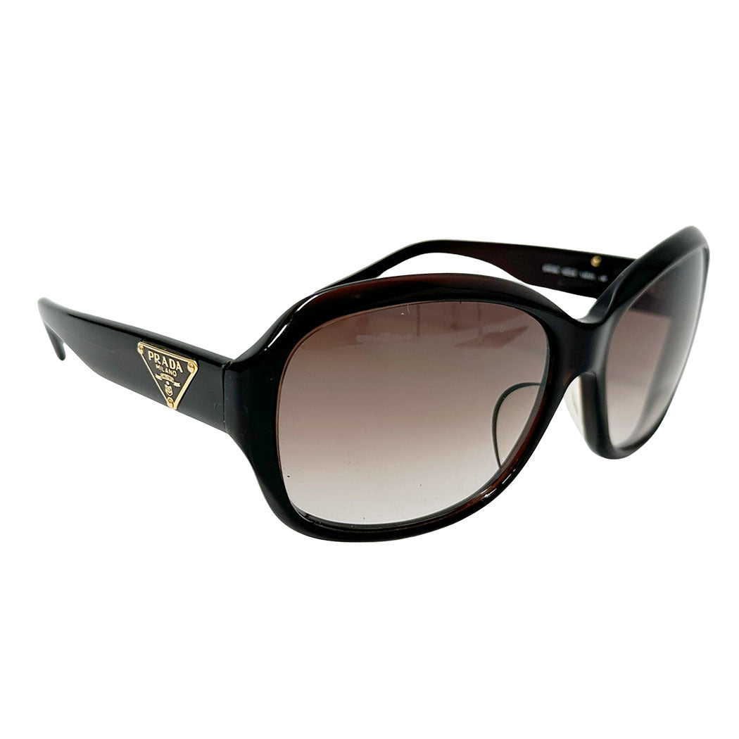 PRADA プラダ サングラス ダークブラウン SPR10N アセテート レディース 【中古】
