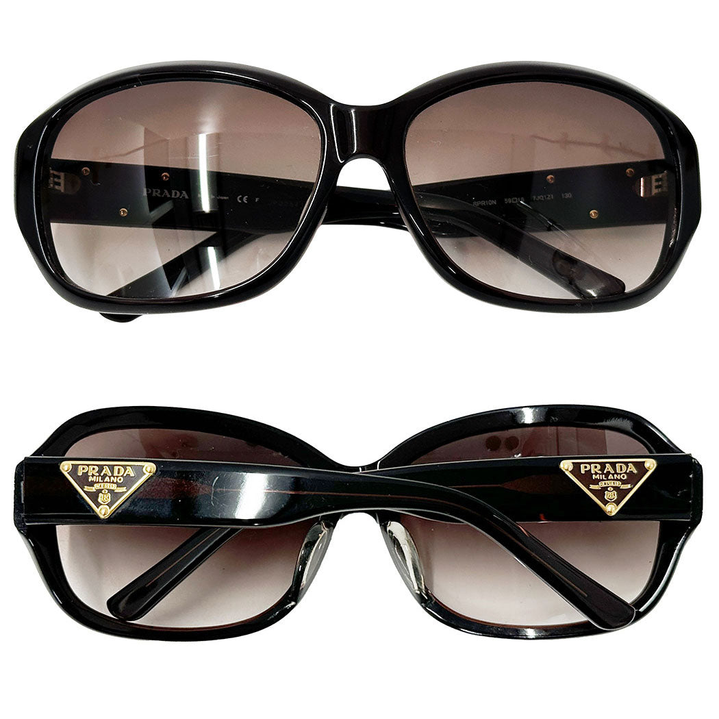 PRADA プラダ サングラス ダークブラウン SPR10N アセテート レディース 【中古】