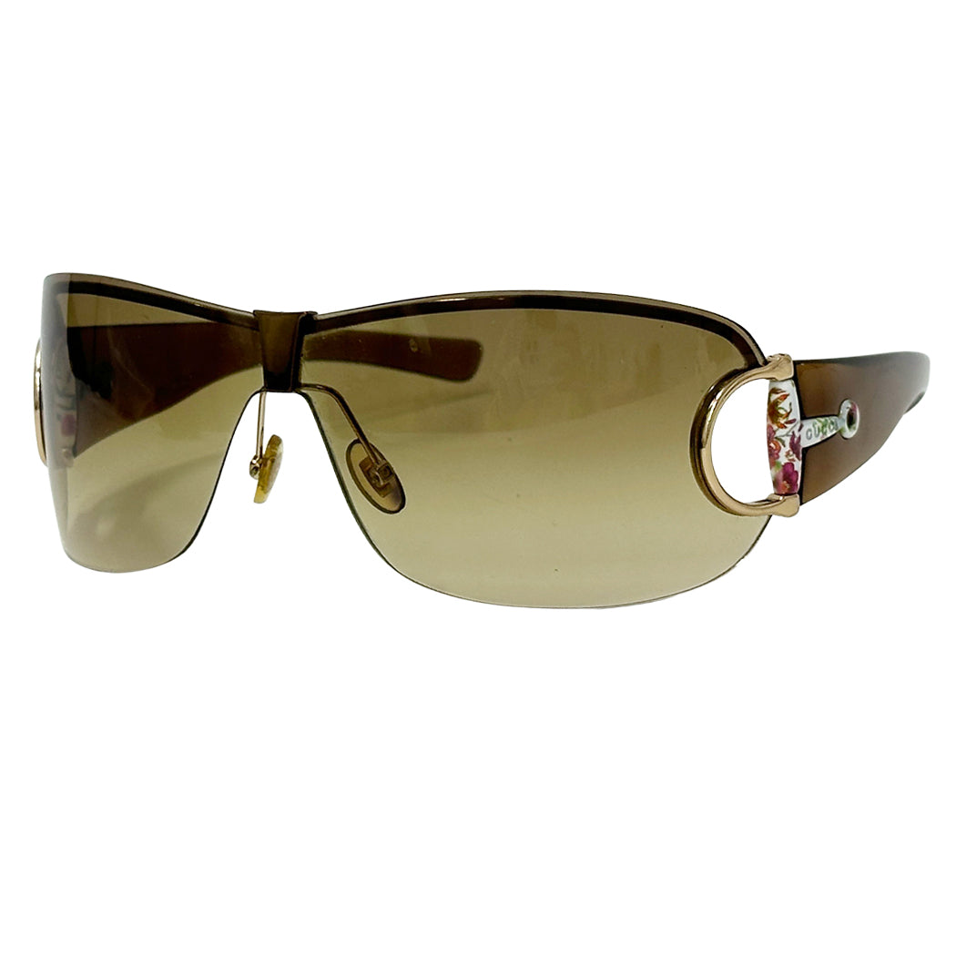 GUCCI グッチ サングラス ホースビット フローラ ブラウン シェード GG2746S レディース 【中古】