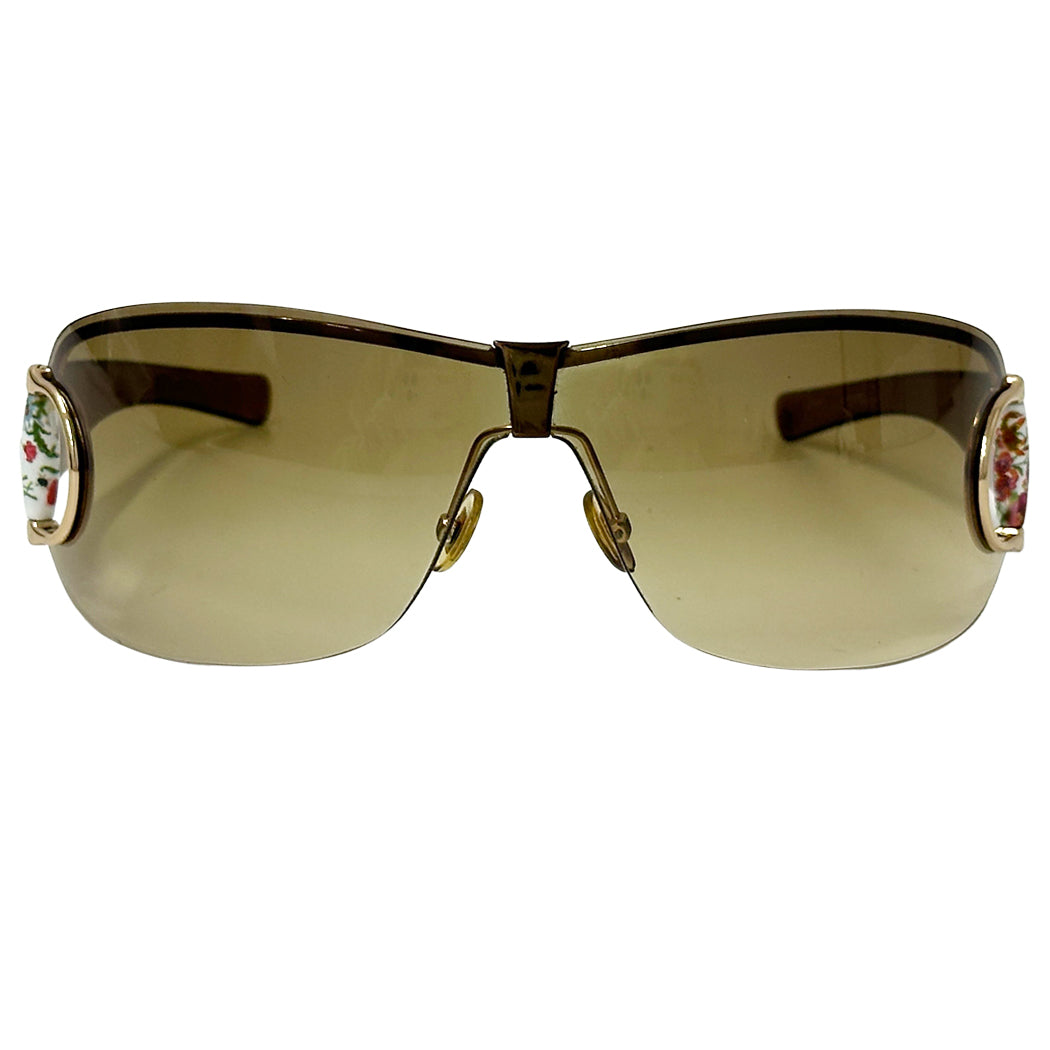 GUCCI グッチ サングラス ホースビット フローラ ブラウン シェード GG2746S レディース 【中古】