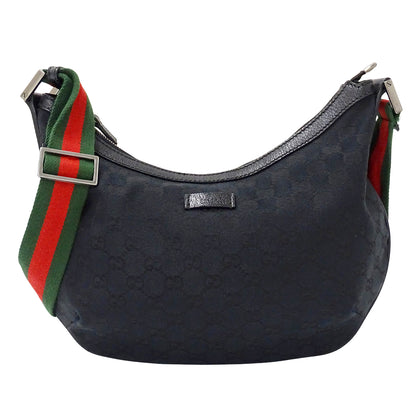 GUCCI グッチ ショルダーバッグ シェリー ブラック 181092 GGキャンバス レディース 【中古】