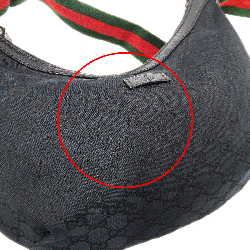 GUCCI グッチ ショルダーバッグ シェリー ブラック 181092 GGキャンバス レディース 【中古】