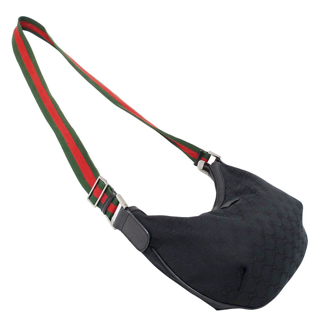 GUCCI グッチ ショルダーバッグ シェリー ブラック 181092 GGキャンバス レディース 【中古】