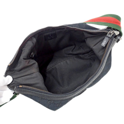 GUCCI グッチ ショルダーバッグ シェリー ブラック 181092 GGキャンバス レディース 【中古】