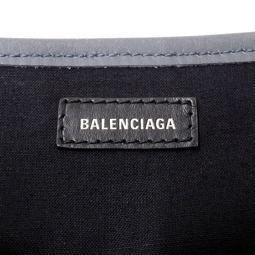BALENCIAGA バレンシアガ ネイビーカバス XS 2wayバッグ グレー ベージュ 390346 キャンバス レディース 【中古】