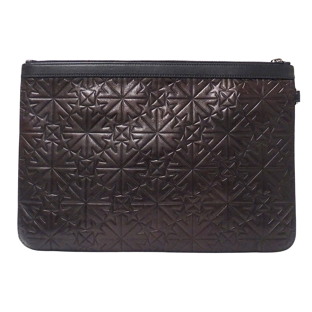 JIMMY CHOO ジミーチュウ DEREK クラッチ・セカンドバッグ ブラック レザー レディース メンズ 【中古】