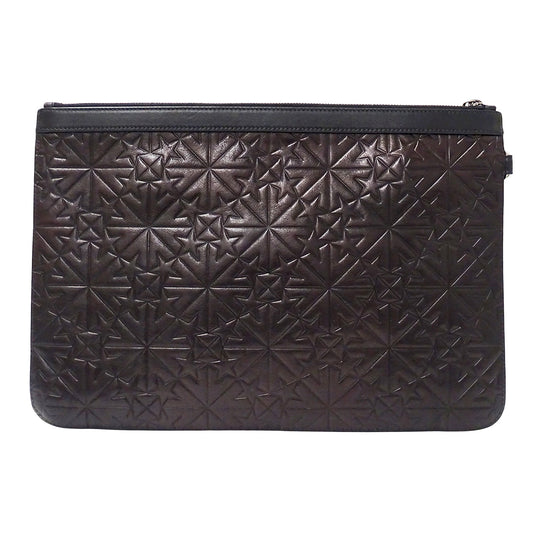 JIMMY CHOO ジミーチュウ DEREK クラッチ・セカンドバッグ ブラック レザー レディース メンズ 【中古】