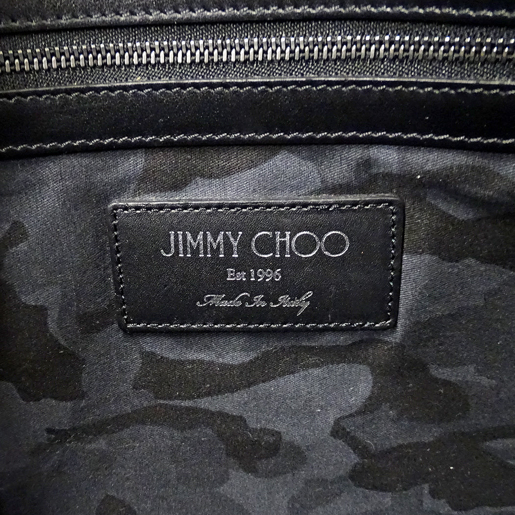 JIMMY CHOO ジミーチュウ DEREK クラッチ・セカンドバッグ ブラック レザー レディース メンズ 【中古】