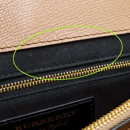 BURBERRY バーバリー ショルダーバッグ ハウスチェック ブラウン レザー レディース 【中古】