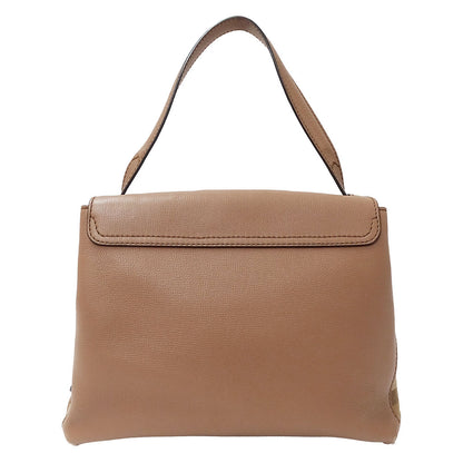 BURBERRY バーバリー ショルダーバッグ ハウスチェック ブラウン レザー レディース 【中古】