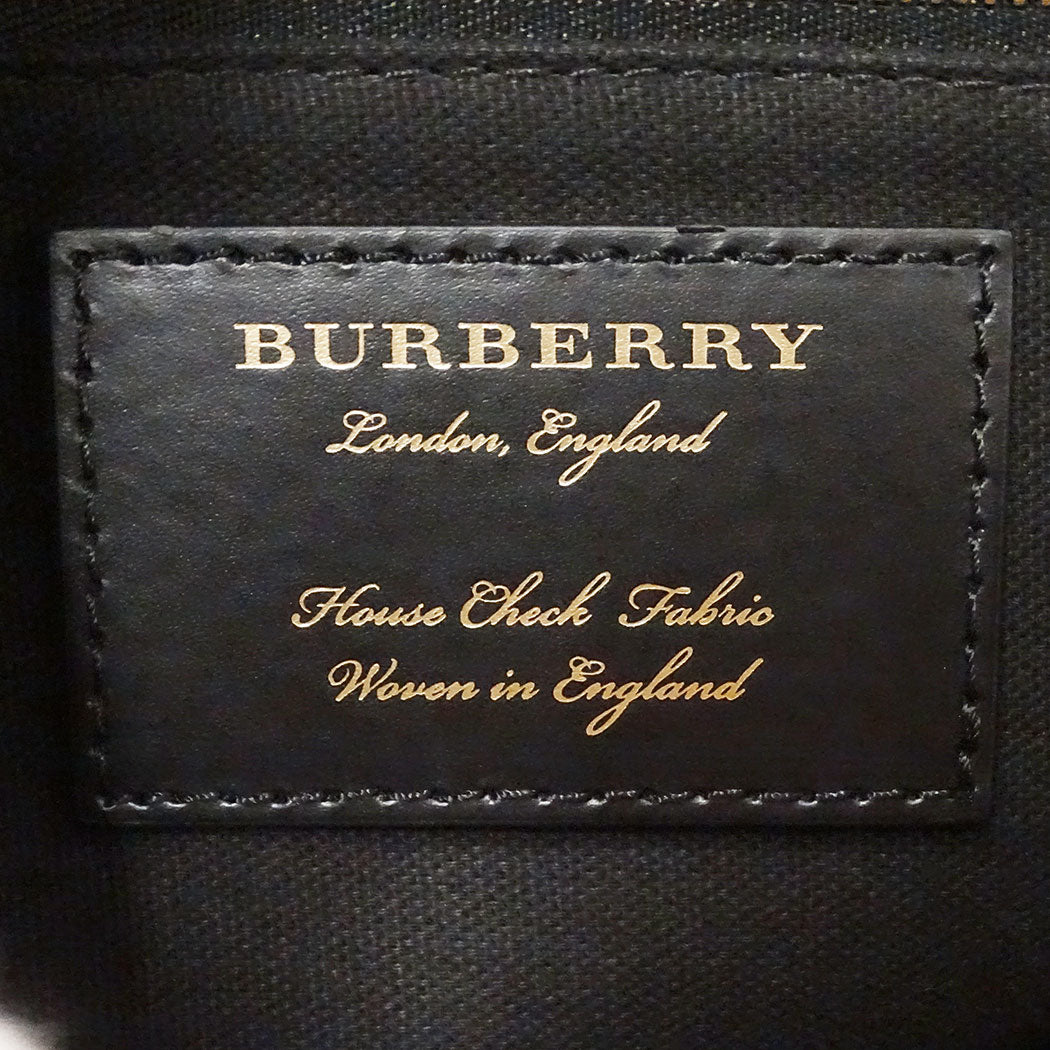 BURBERRY バーバリー ショルダーバッグ ハウスチェック ブラウン レザー レディース 【中古】