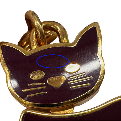 PRADA プラダ トリックキャット キーホルダー ゴールド レッド レディース メンズ 【中古】