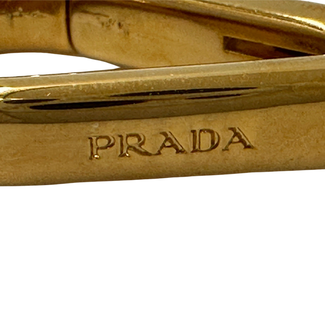 PRADA プラダ トリックキャット キーホルダー ゴールド レッド レディース メンズ 【中古】