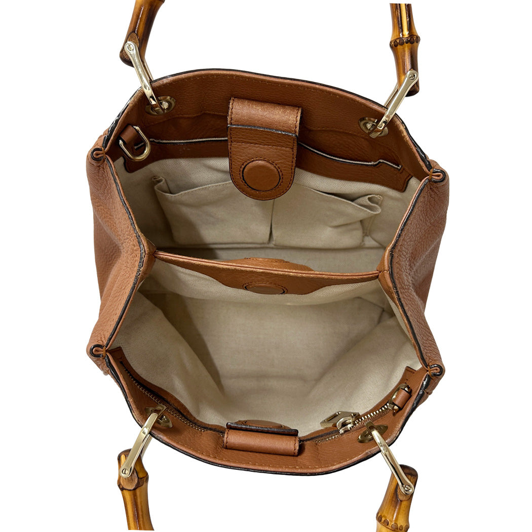 GUCCI グッチ 2wayバッグ バンブー ブラウン 336032 レザー レディース 【中古】