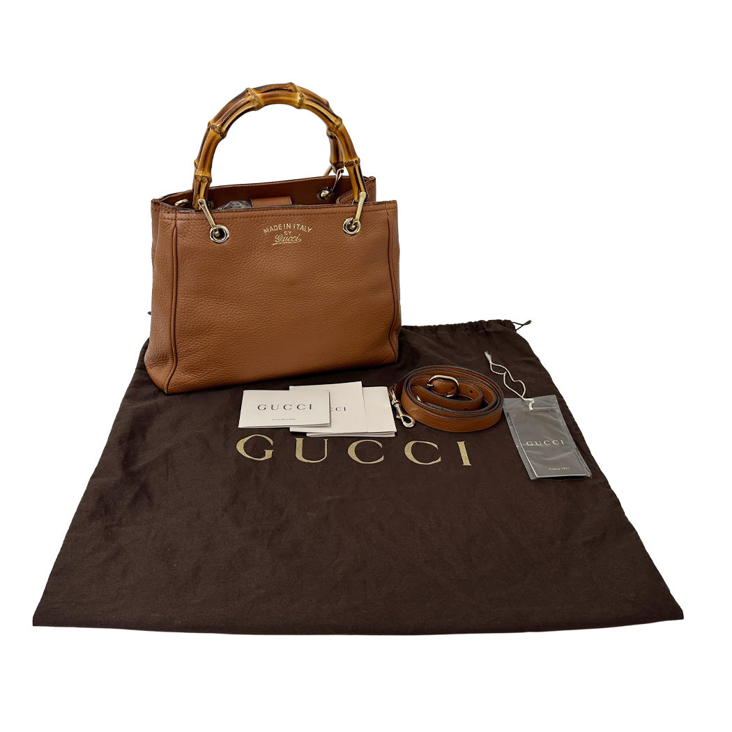 GUCCI グッチ 2wayバッグ バンブー ブラウン 336032 レザー レディース 【中古】