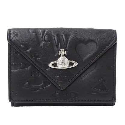 Vivienne Westwood ヴィヴィアン・ウエストウッド 三つ折り財布 ブラック レザー レディース 【中古】