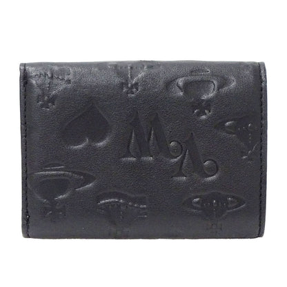 Vivienne Westwood ヴィヴィアン・ウエストウッド 三つ折り財布 ブラック レザー レディース 【中古】