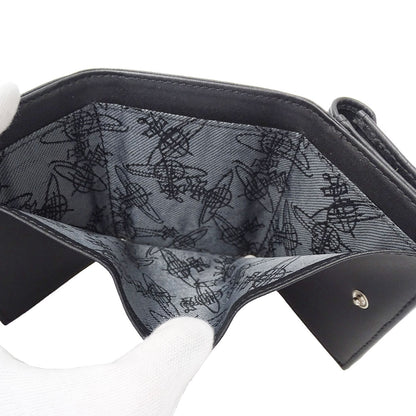 Vivienne Westwood ヴィヴィアン・ウエストウッド 三つ折り財布 ブラック レザー レディース 【中古】