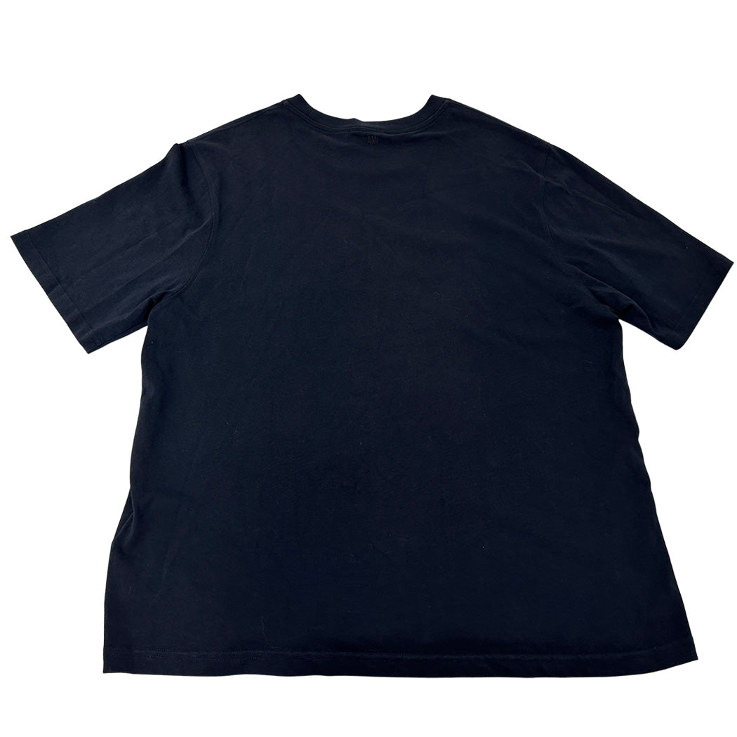 Ami Paris アミパリス 半袖Ｔシャツ ネイビー ホワイト コットン レディース メンズ 【中古】