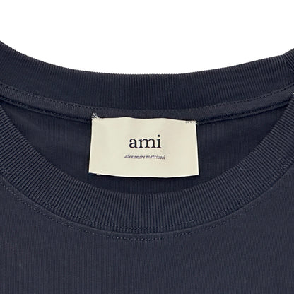 Ami Paris アミパリス 半袖Ｔシャツ ネイビー ホワイト コットン レディース メンズ 【中古】