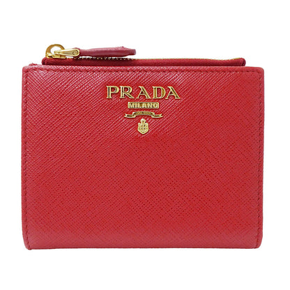 PRADA プラダ 二つ折り財布 レッド 1ML023 レディース 【中古】