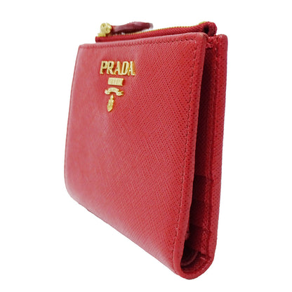 PRADA プラダ 二つ折り財布 レッド 1ML023 レディース 【中古】