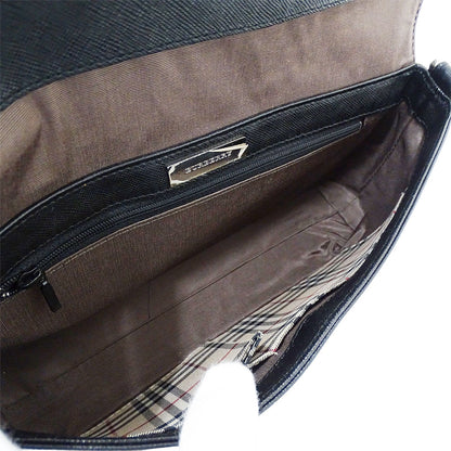 BURBERRY バーバリー ショルダーバッグ ブラック レザー レディース 【中古】