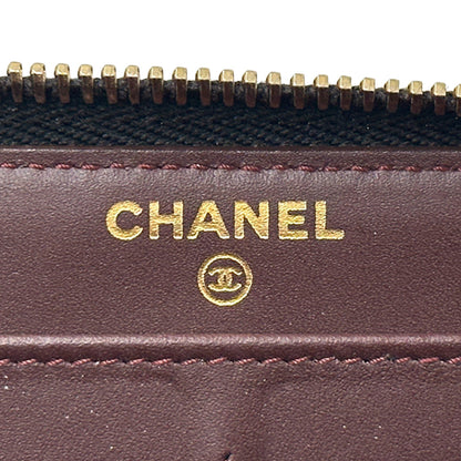 CHANEL シャネル 長財布 マトラッセ ブラック ゴールド金具 キャビアスキン レディース 【中古】