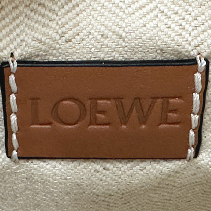 LOEWE ロエベ スリットポシェットバッグ ショルダーバッグ アナグラム ベージュ ブラウン ラフィア レディース 【中古】