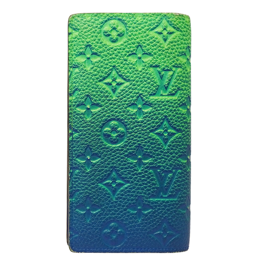 LOUIS VUITTON ルイ・ヴィトン ポルトフォイユ・ブラザ 長財布 トリヨンイリュージョン ブルーヴェール M81255 メンズ 【中古】