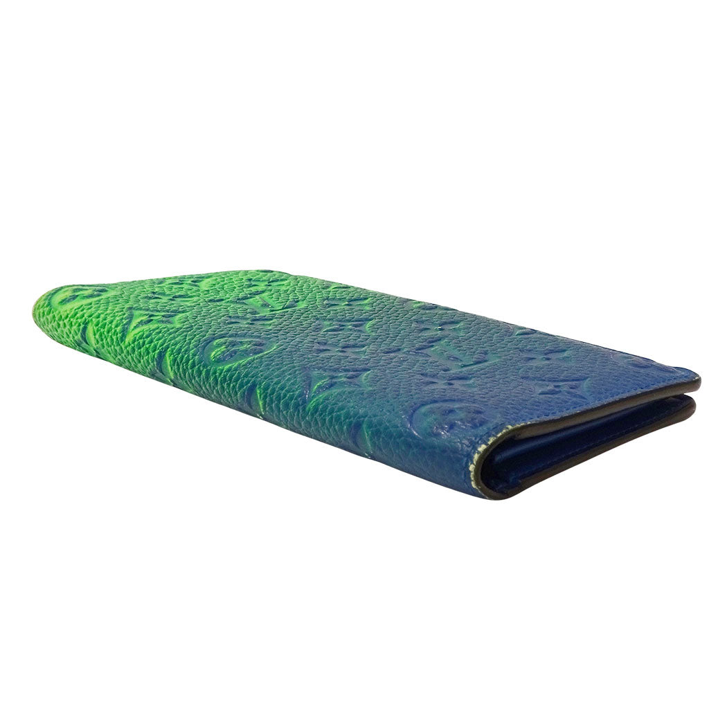 LOUIS VUITTON ルイ・ヴィトン ポルトフォイユ・ブラザ 長財布 トリヨンイリュージョン ブルーヴェール M81255 メンズ 【中古】