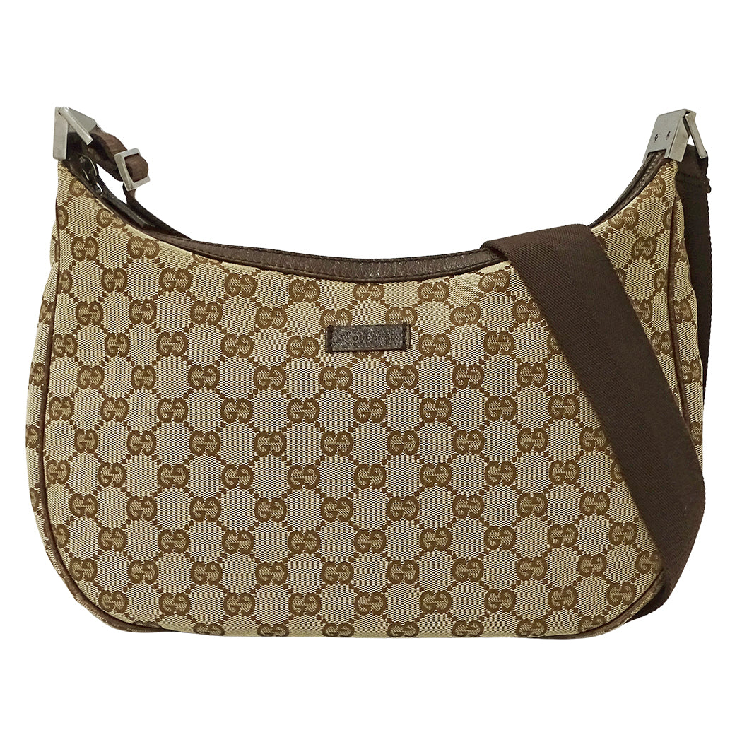 GUCCI グッチ ショルダーバッグ ベージュ ブラウン 122790 GGキャンバス レディース 【中古】