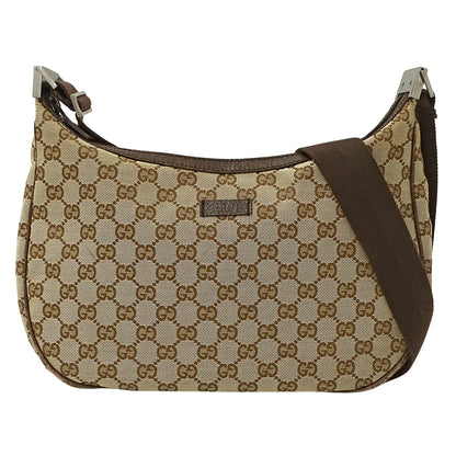 GUCCI グッチ ショルダーバッグ ベージュ ブラウン 122790 GGキャンバス レディース 【中古】