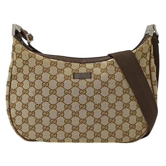 GUCCI グッチ ショルダーバッグ ベージュ ブラウン 122790 GGキャンバス レディース 【中古】