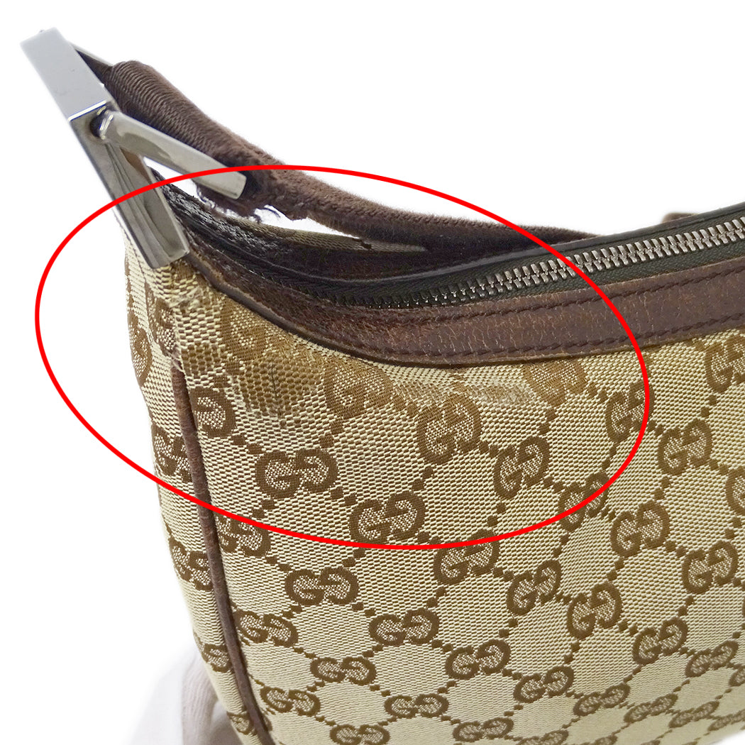 GUCCI グッチ ショルダーバッグ ベージュ ブラウン 122790 GGキャンバス レディース 【中古】