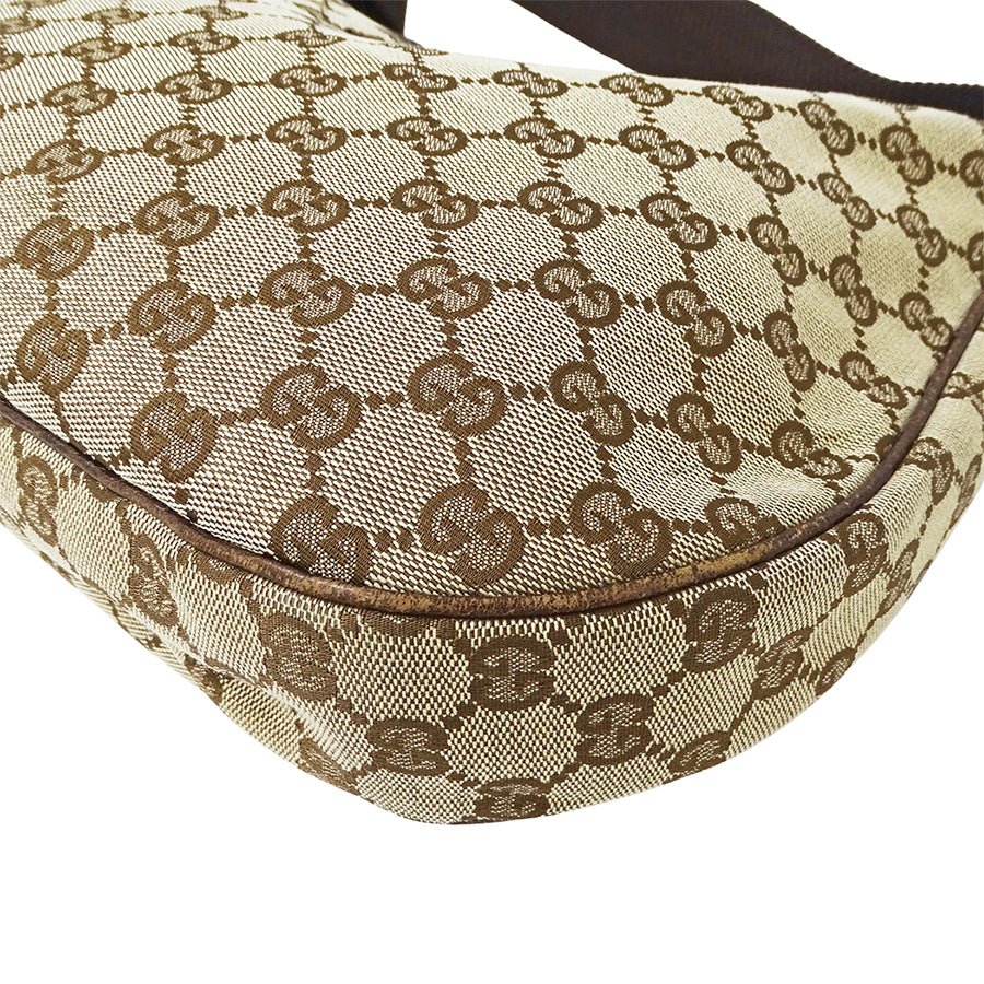 GUCCI グッチ ショルダーバッグ ベージュ ブラウン 122790 GGキャンバス レディース 【中古】