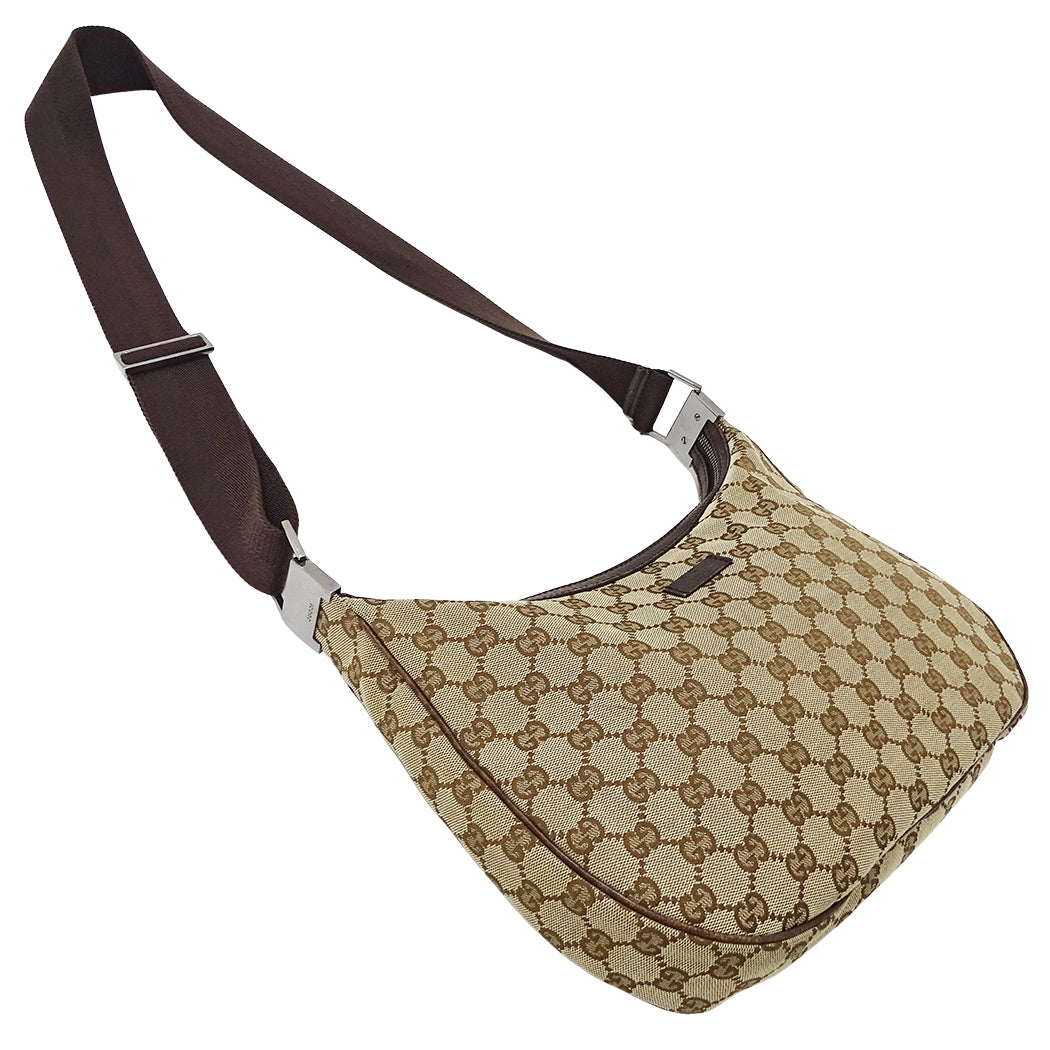 GUCCI グッチ ショルダーバッグ ベージュ ブラウン 122790 GGキャンバス レディース 【中古】