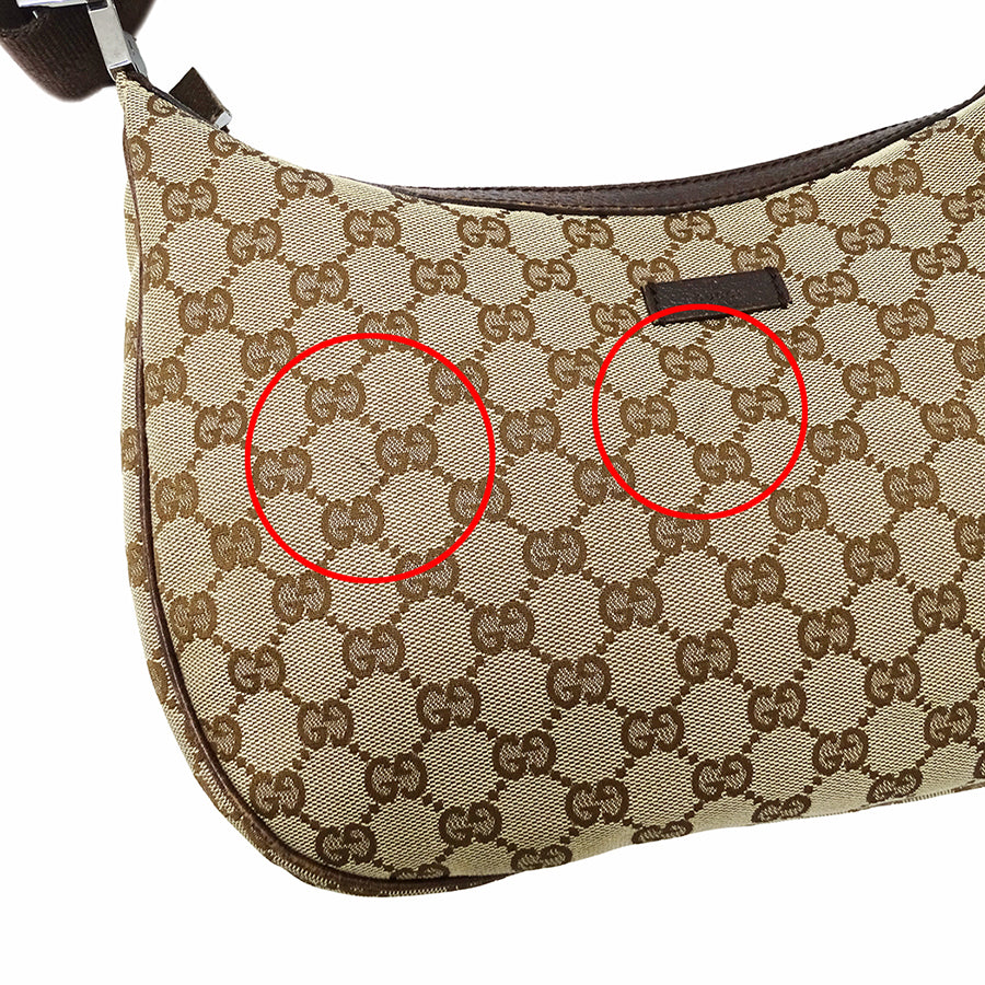 GUCCI グッチ ショルダーバッグ ベージュ ブラウン 122790 GGキャンバス レディース 【中古】
