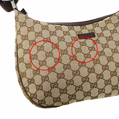 GUCCI グッチ ショルダーバッグ ベージュ ブラウン 122790 GGキャンバス レディース 【中古】