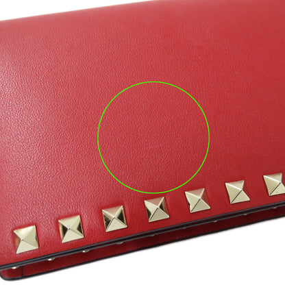 Valentino Garavani ヴァレンティノ・ガラヴァーニ ショルダーバッグ ロックスタッズ レッド レザー レディース 【中古】
