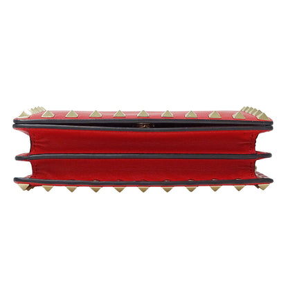 Valentino Garavani ヴァレンティノ・ガラヴァーニ ショルダーバッグ ロックスタッズ レッド レザー レディース 【中古】