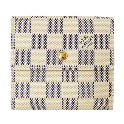 LOUIS VUITTON ルイ・ヴィトン ポルトモネビエ カルトクレディ 二つ折り財布 ダミエ アズール N61733 レディース 【中古】
