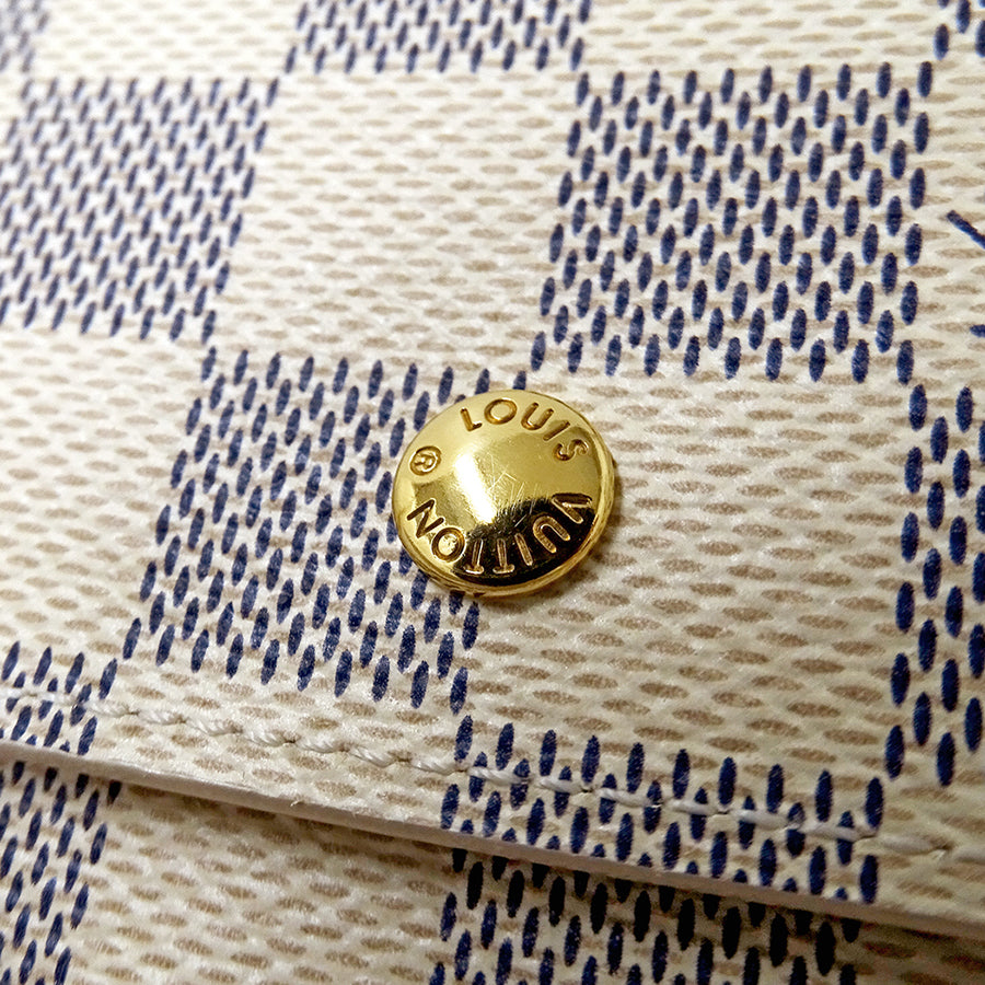 LOUIS VUITTON ルイ・ヴィトン ポルトモネビエ カルトクレディ 二つ折り財布 ダミエ アズール N61733 レディース 【中古】