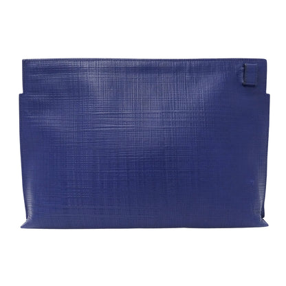 LOEWE ロエベ Tポーチ クラッチ・セカンドバッグ アナグラム ネイビー レザー レディース メンズ 【中古】