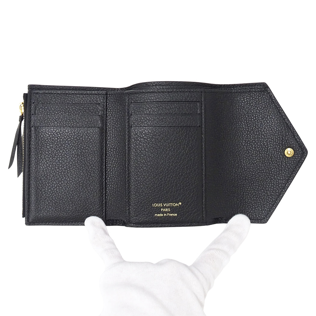 LOUIS VUITTON ルイ・ヴィトン ポルトフォイユ ヴィクトリーヌ 三つ折り財布 モノグラム アンプラント ノワール M64060 レディース 【中古】