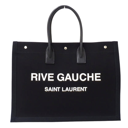 SAINT LAURENT サンローラン リヴゴーシュ ラージ トートバッグ ブラック キャンバス レディース 【中古】