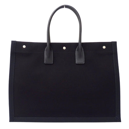 SAINT LAURENT サンローラン リヴゴーシュ ラージ トートバッグ ブラック キャンバス レディース 【中古】