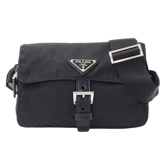 PRADA プラダ ボディ・ウエストバッグ ブラック ナイロン メンズ 【中古】