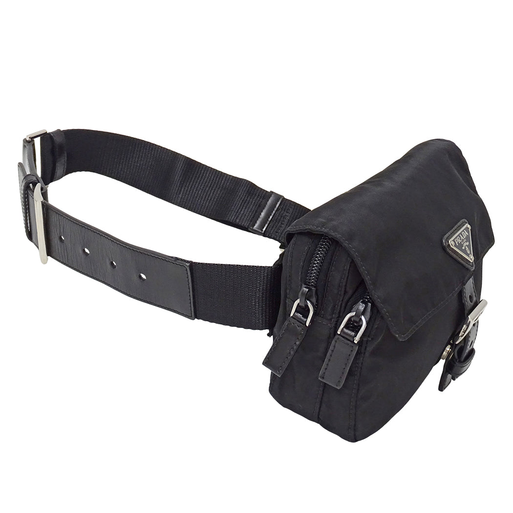 PRADA プラダ ボディ・ウエストバッグ ブラック ナイロン メンズ 【中古】