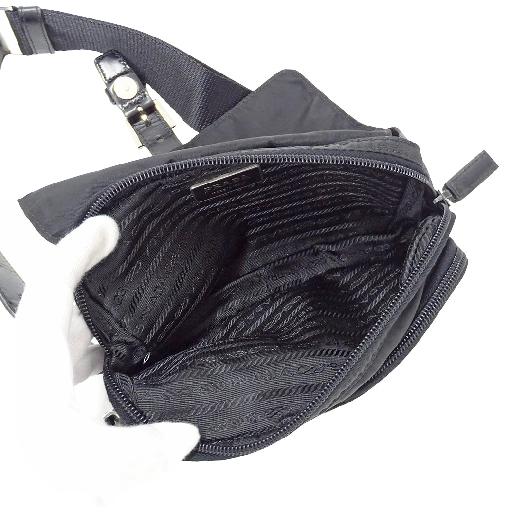 PRADA プラダ ボディ・ウエストバッグ ブラック ナイロン メンズ 【中古】